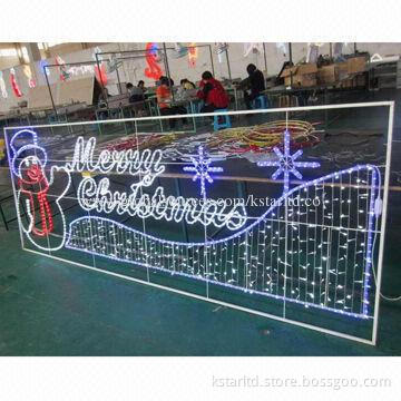 Christmas light motif, measures 350x115cm, with strong iron frame and LED, 110/220V, CE certified